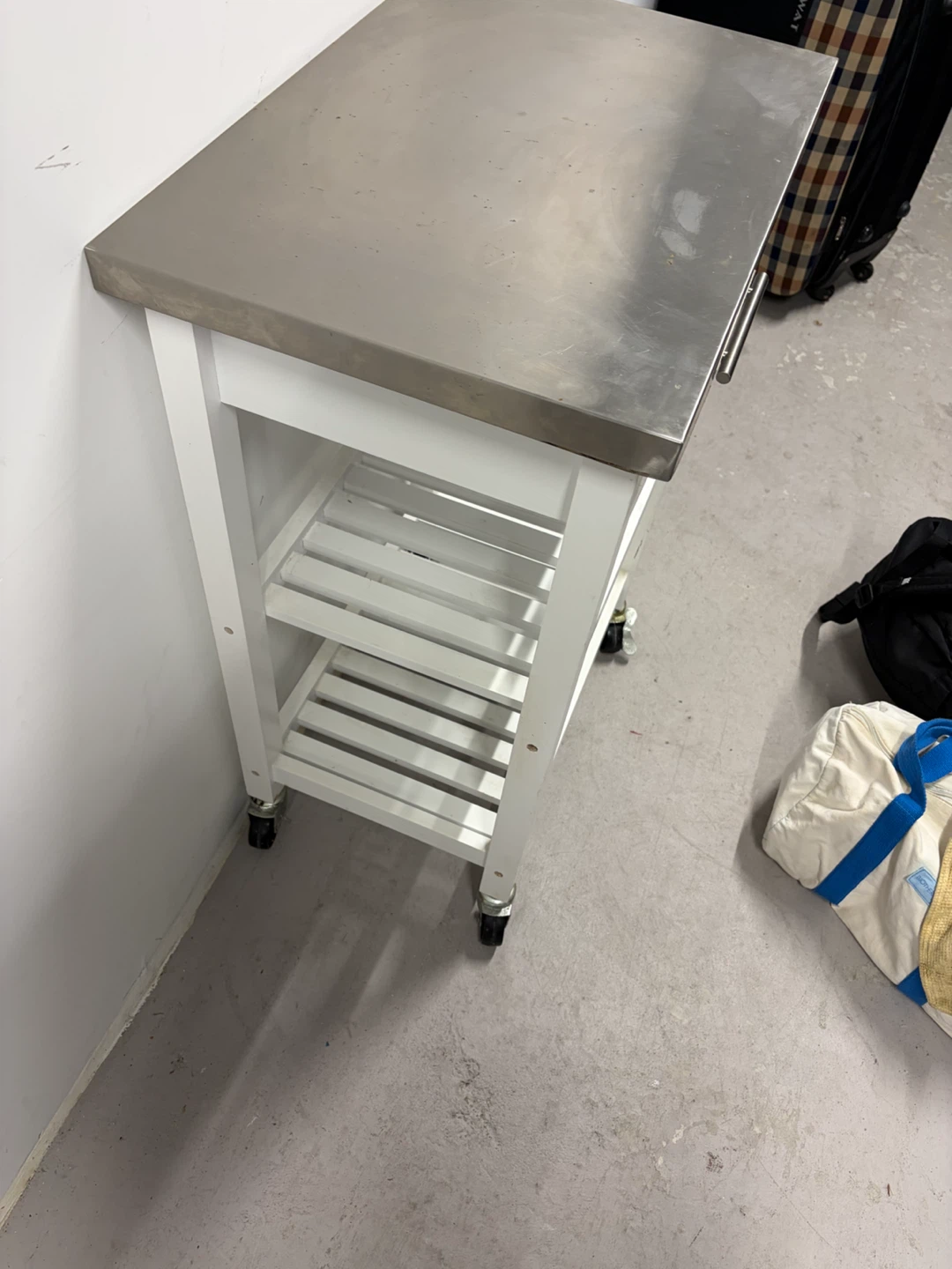 Kitchen Island Cart with Stainless Steel Top - photo 4