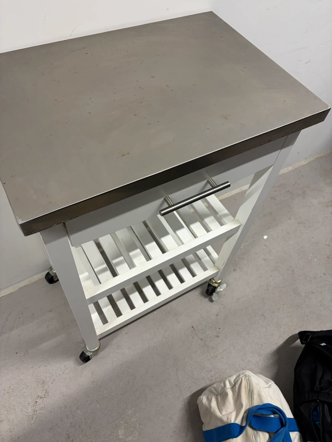 Kitchen Island Cart with Stainless Steel Top - photo 5
