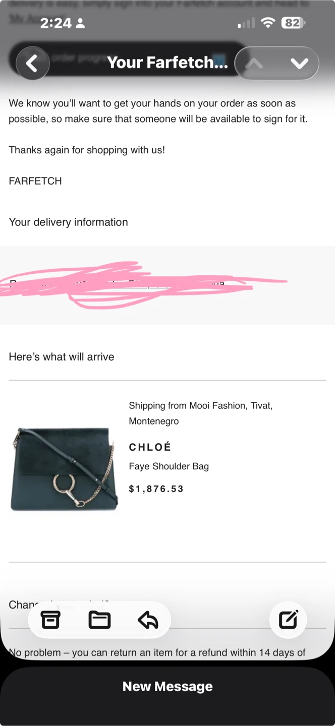 Authentic Chloé Faye Shoulder Bag