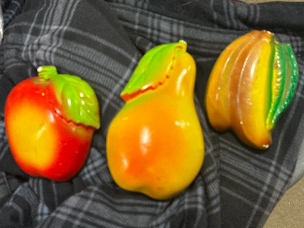Set of 3 chalkware fruit