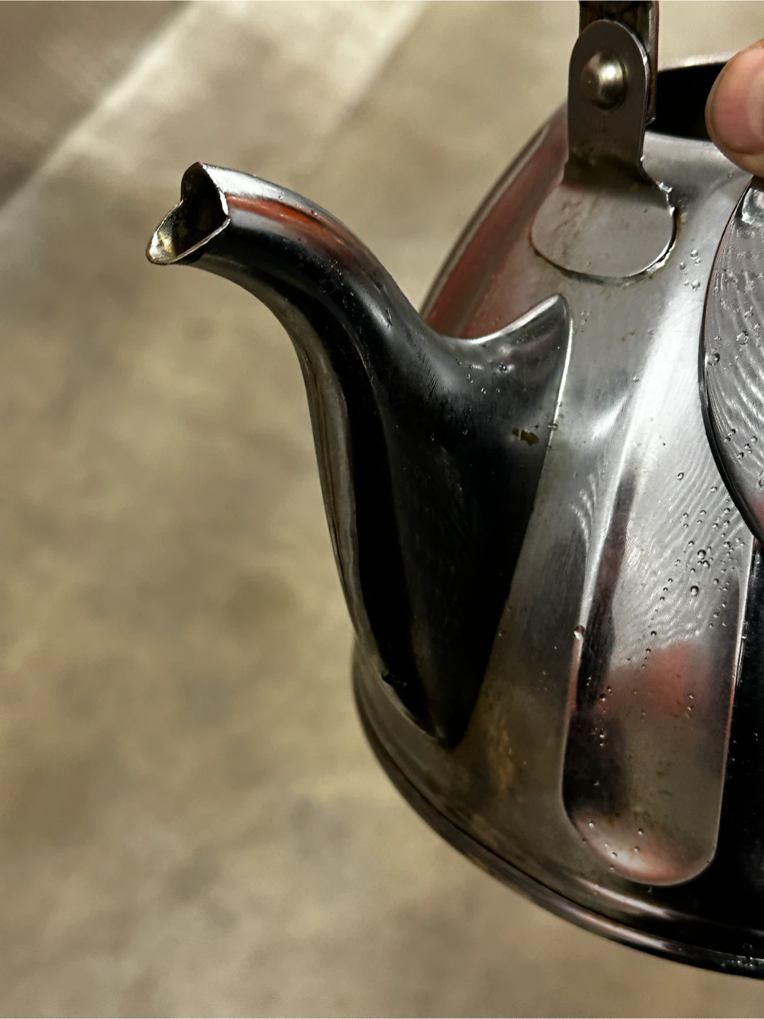 Vintage Simplex-Style Melon Rib Chrome Whistling Tea Kettle - photo 4