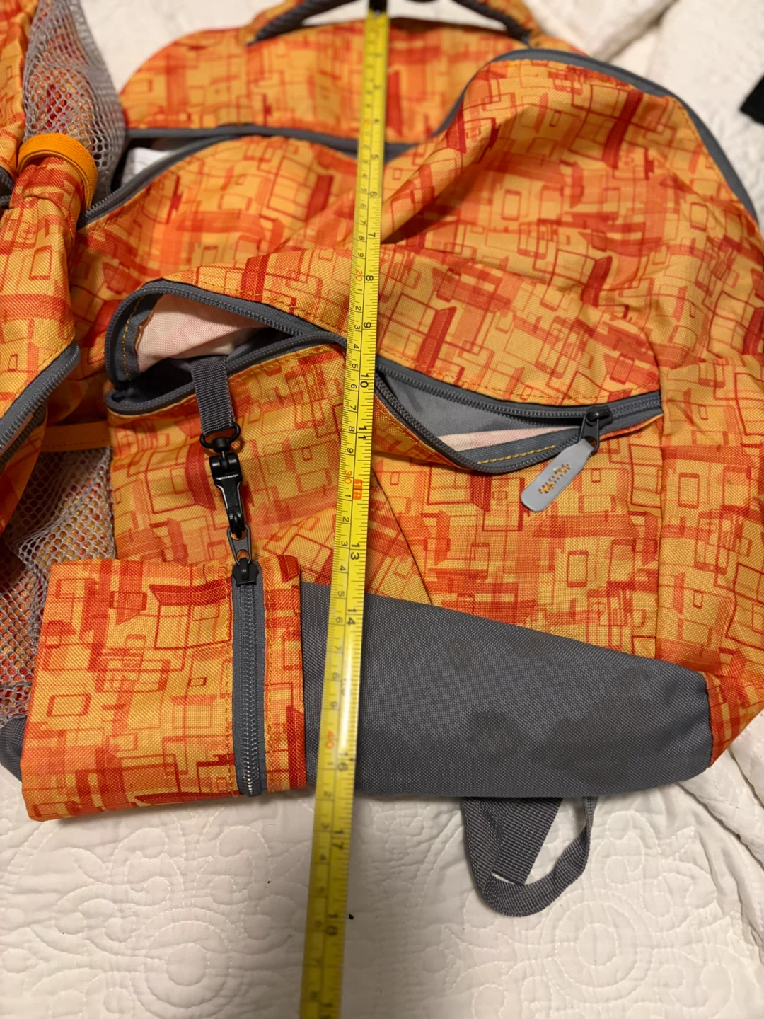 Orange Geometric Pattern Backpack - photo 3