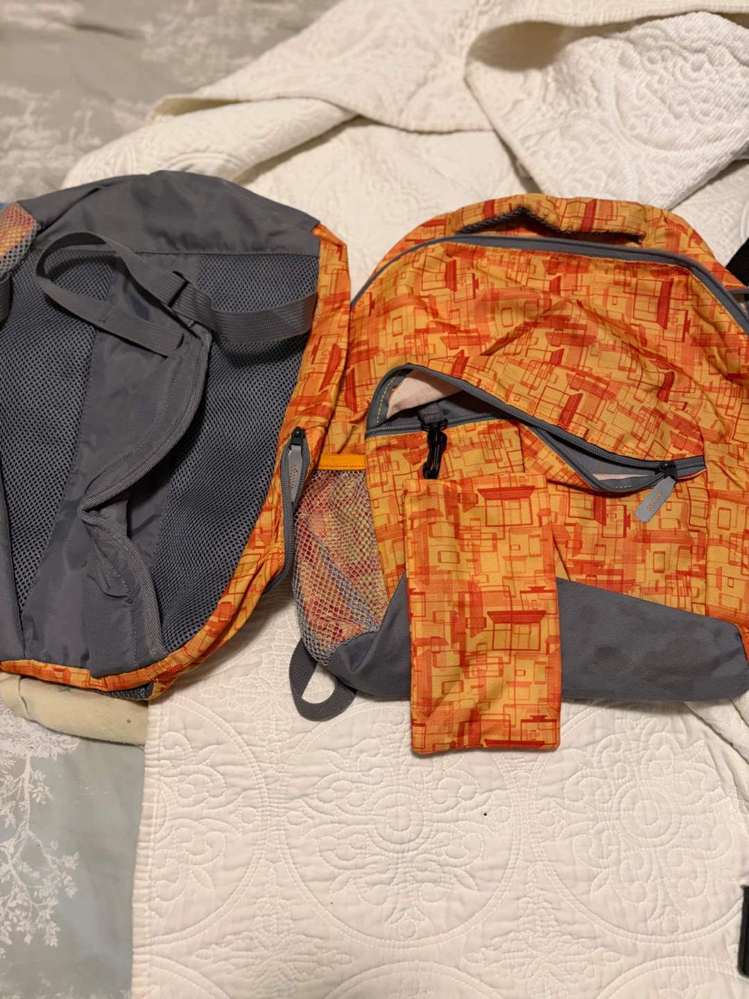 Orange Geometric Pattern Backpack - photo 4