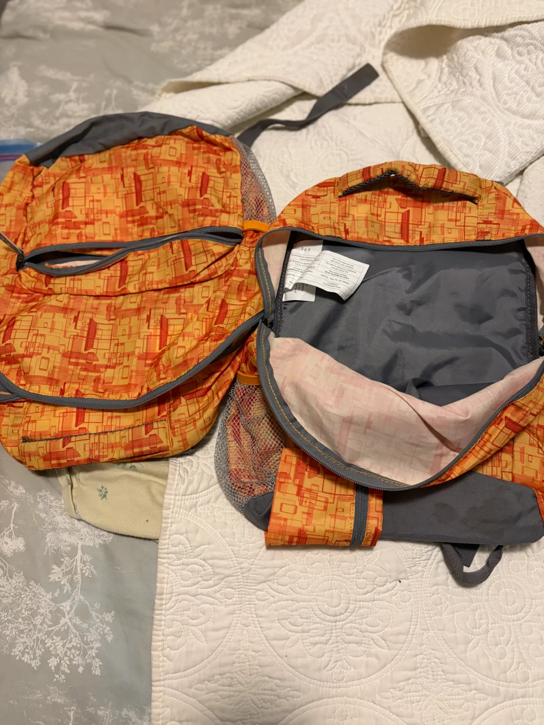Orange Geometric Pattern Backpack - photo 5