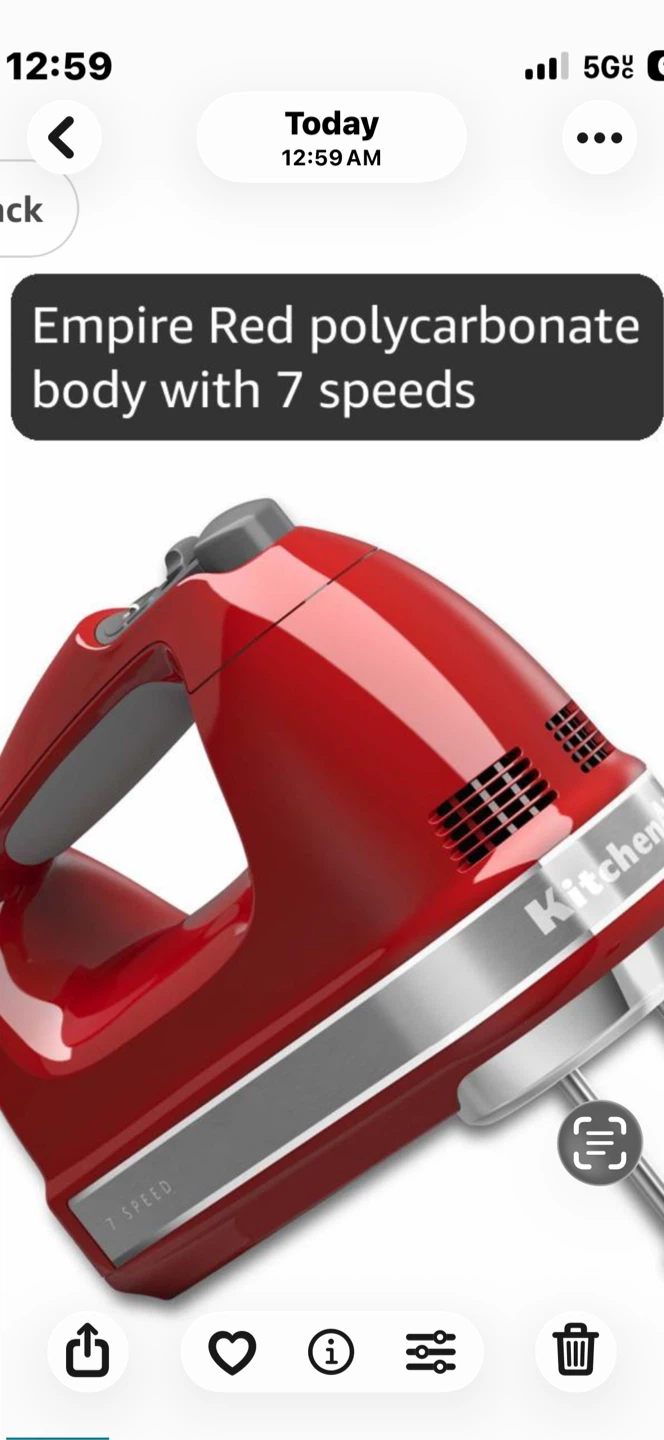 KitchenAid 7-Speed Hand Mixer in Empire Red - photo 4