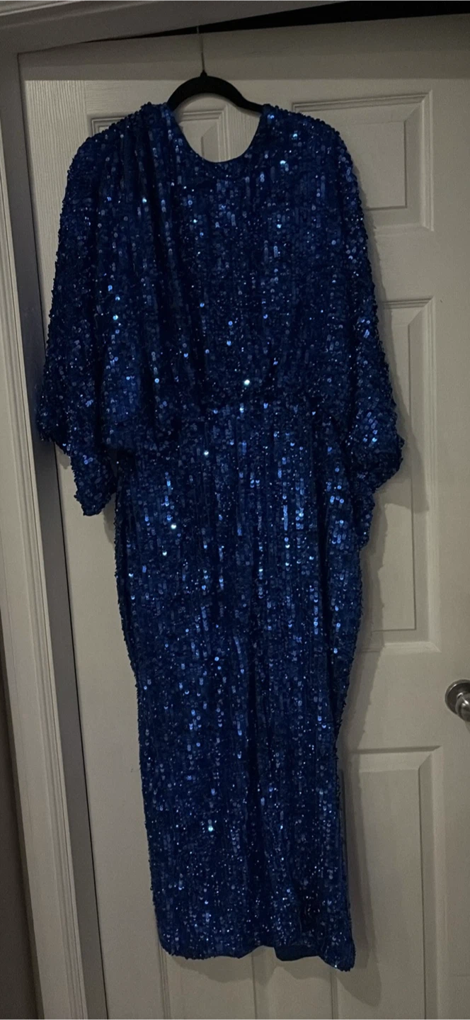 Brand new Blue Sequin Evening Dress