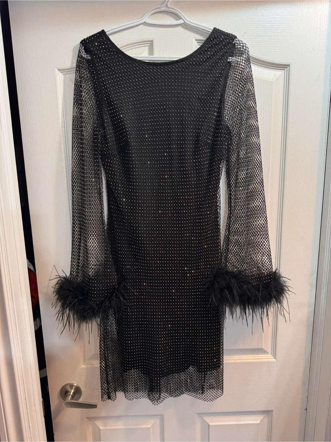 Black Rhinestone Mesh Dress