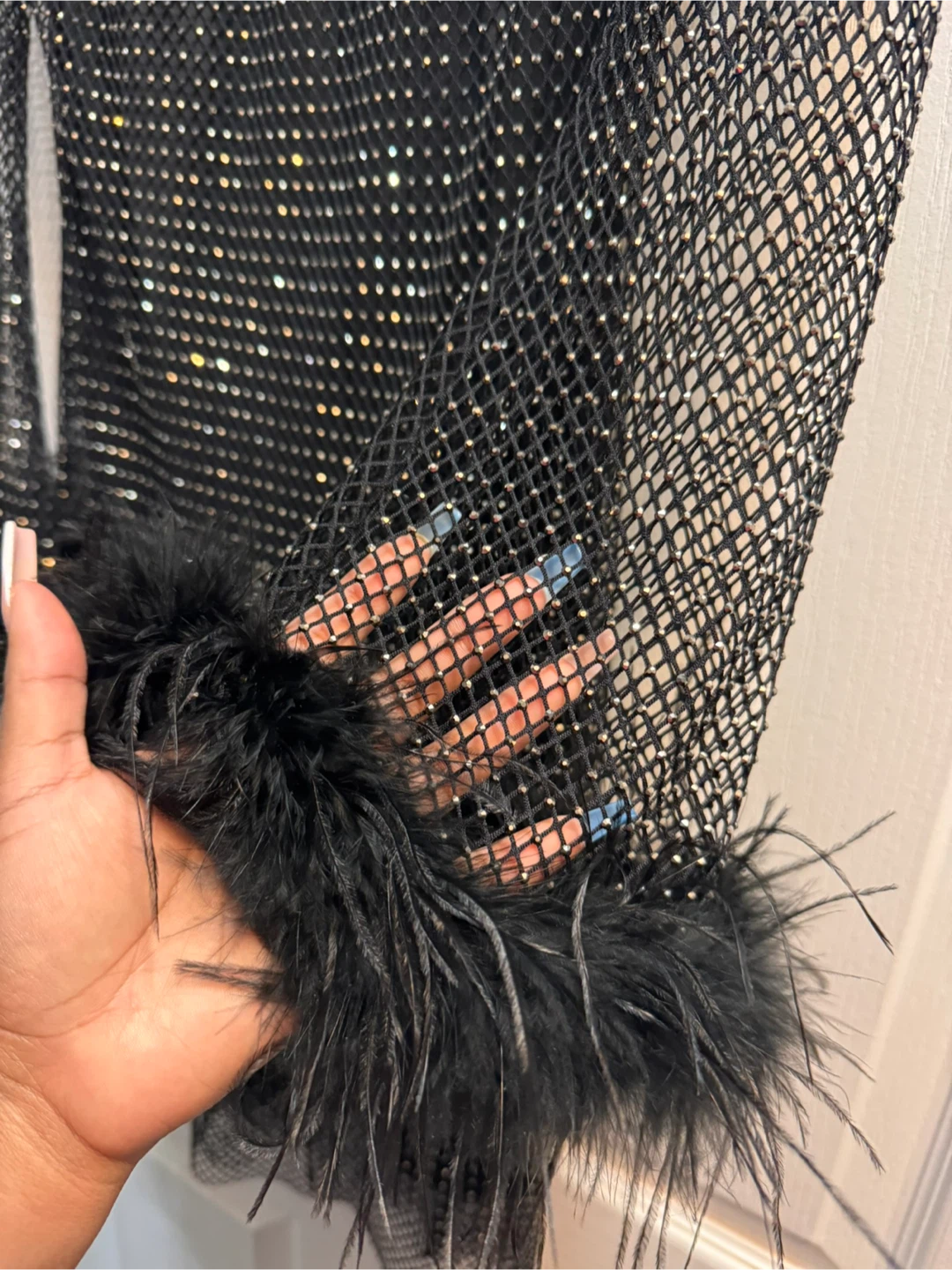 Black Rhinestone Mesh Dress - photo 2