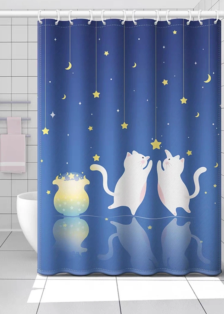 Cute cats shower curtain 🐱 - photo 2