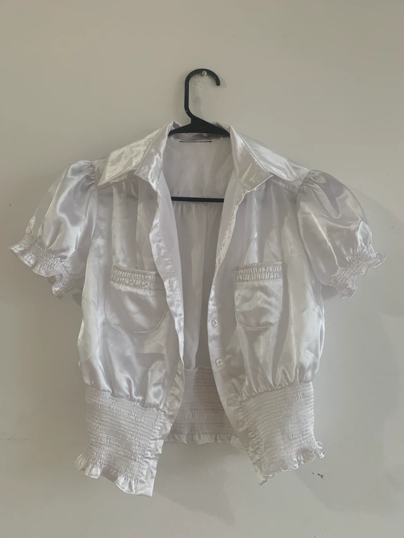 White Satin Blouse