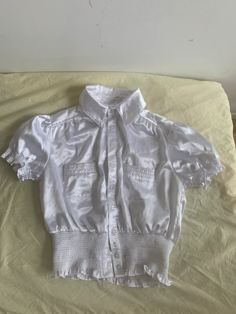 White Satin Blouse - photo 3