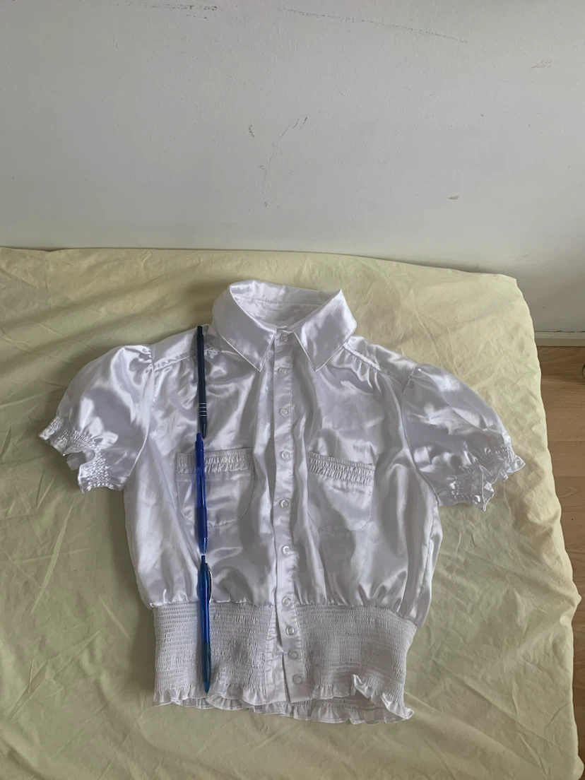 White Satin Blouse - photo 5