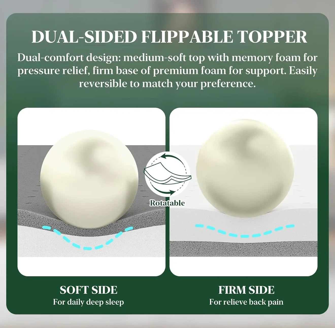 Bed Story 4-inch Memory Foam Mattress Topper - photo 3
