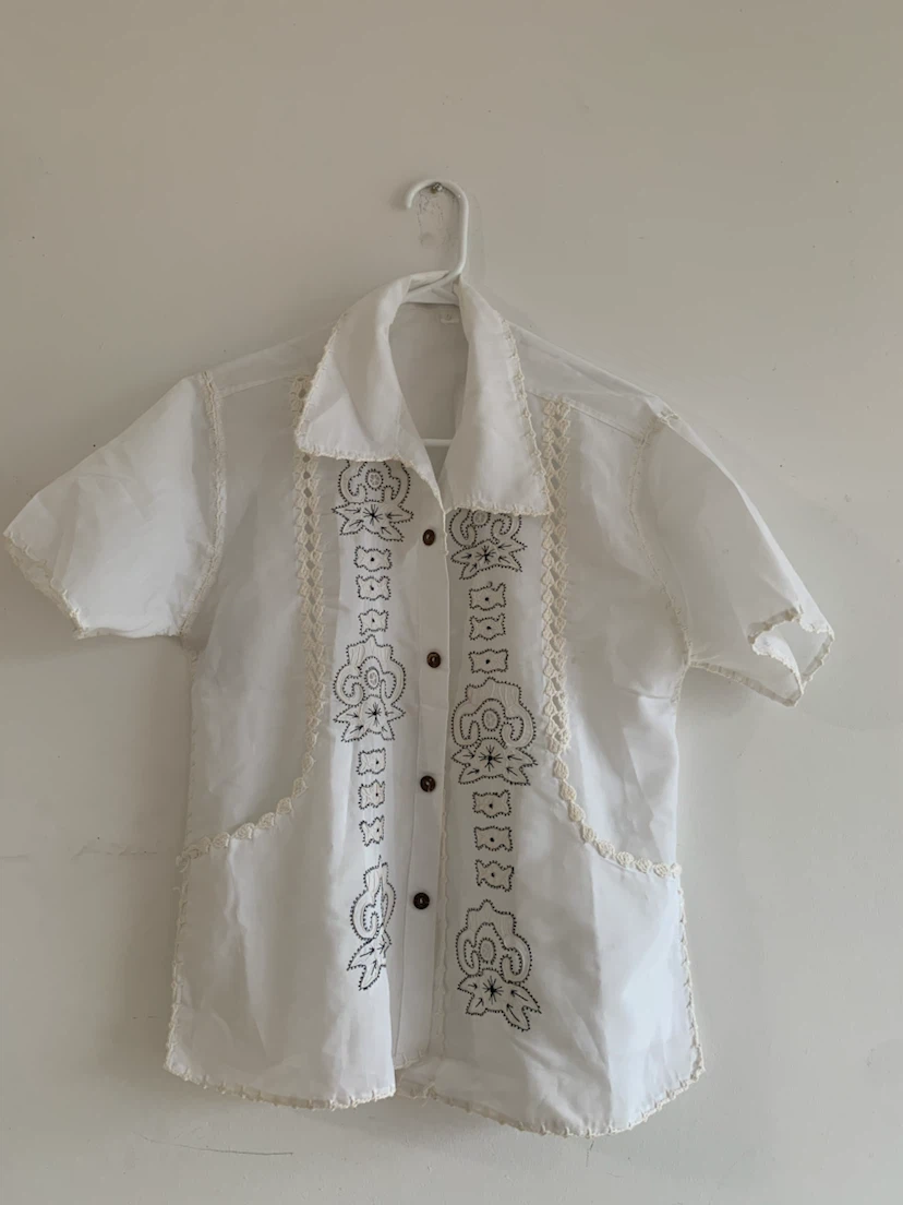 Vintage White Embroidered shirt