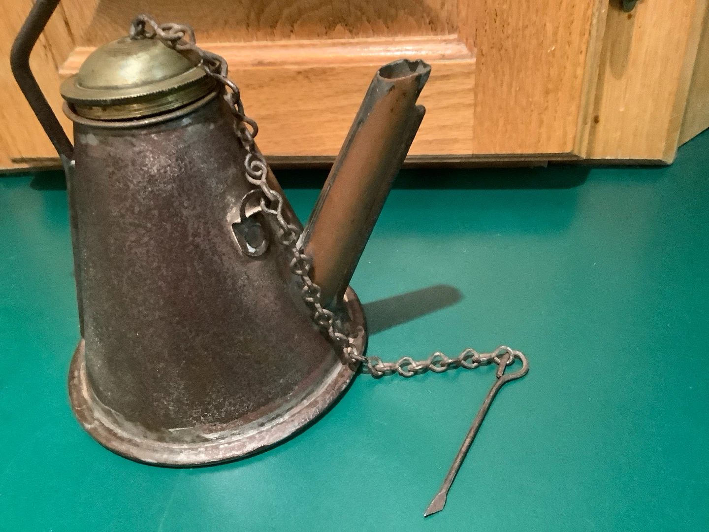Ant Primitive Brass & Metal Miner’s Oil Wick Lamp 🐞 - photo 3