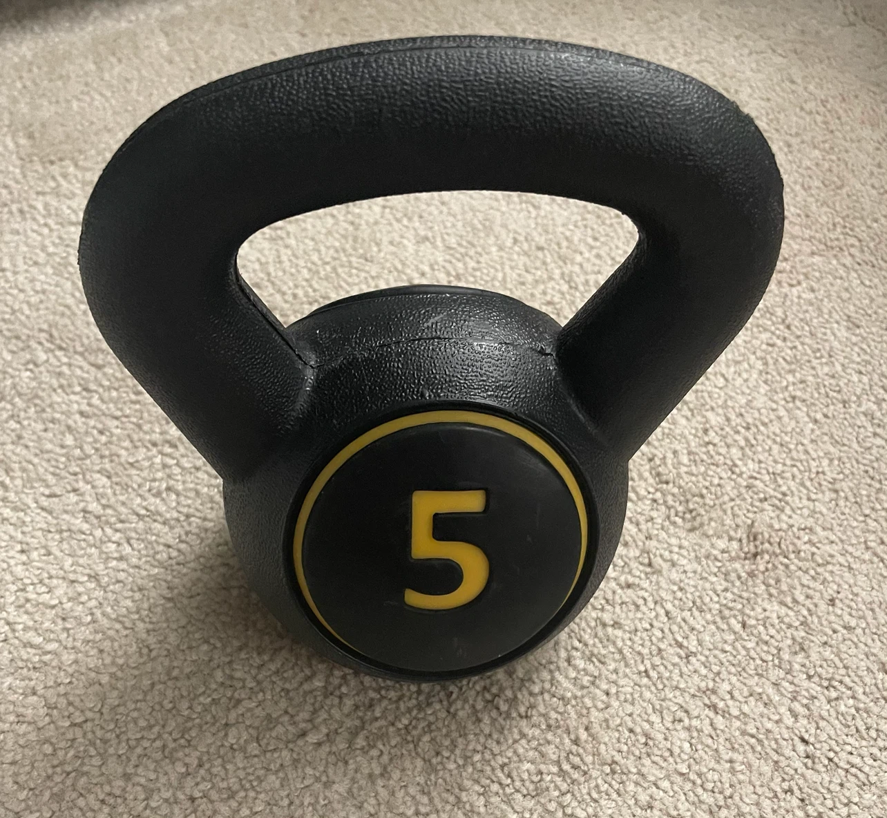 🌱5 LB Kettlebell - Black and Yellow - photo 2
