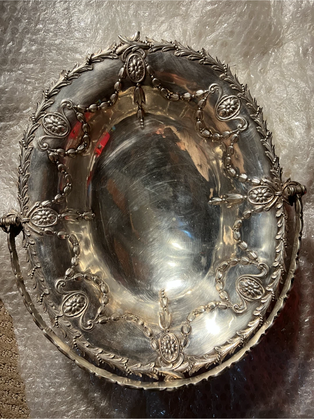 Vintage Ornate Silver-Plated Basket