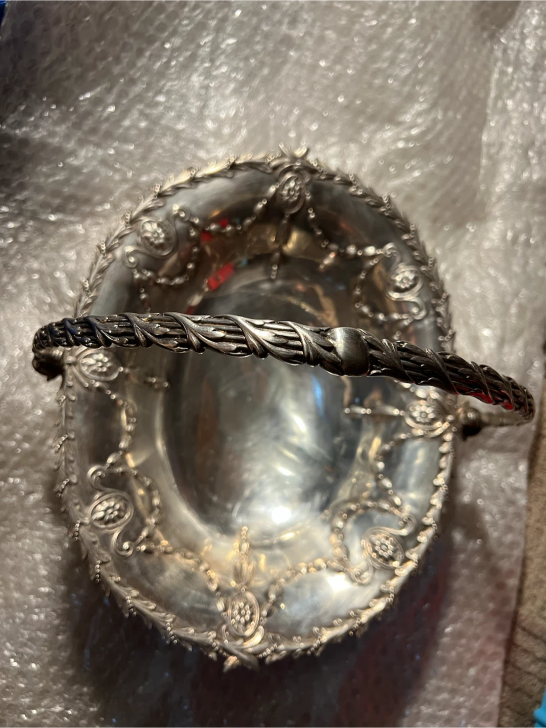 Vintage Ornate Silver-Plated Basket - photo 2