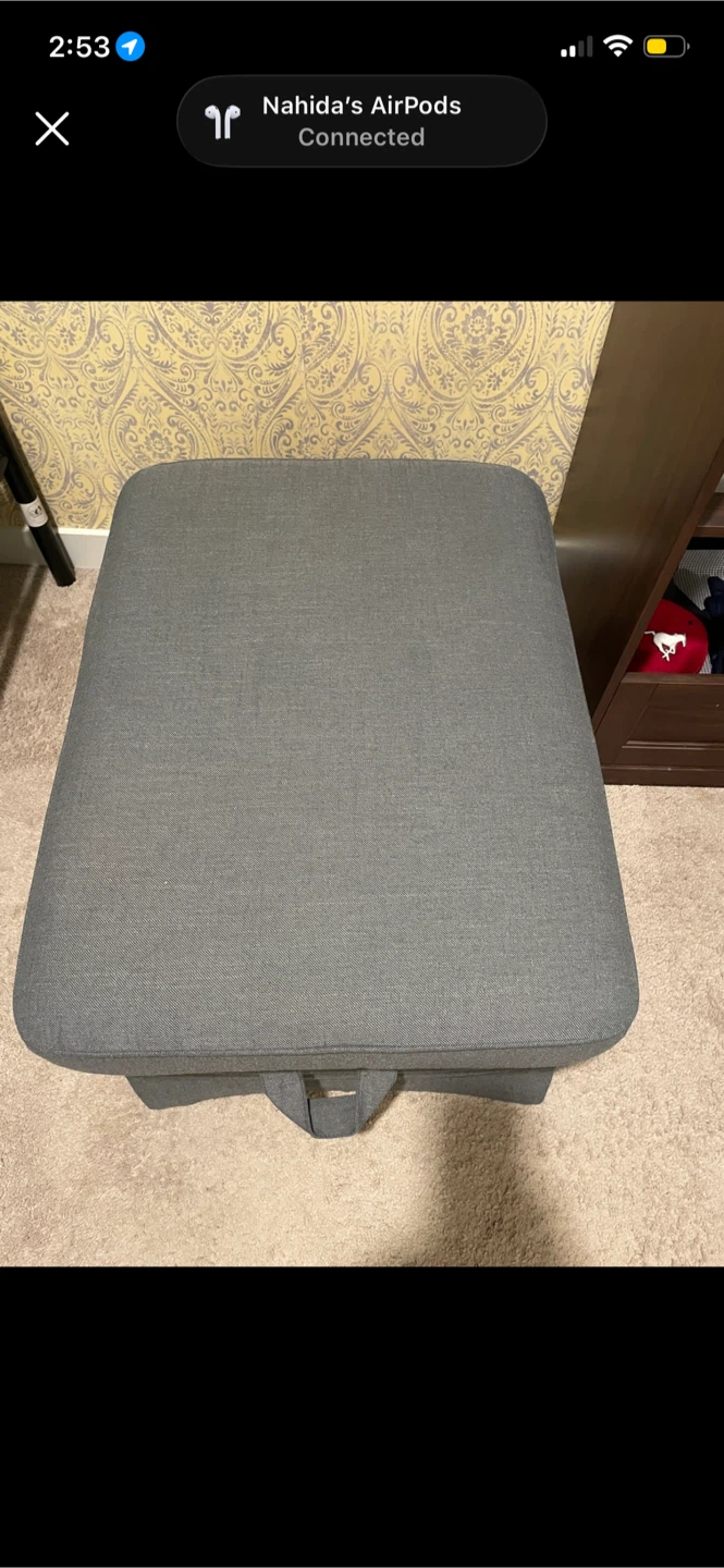 IKEA Grey Fabric Storage Ottoman