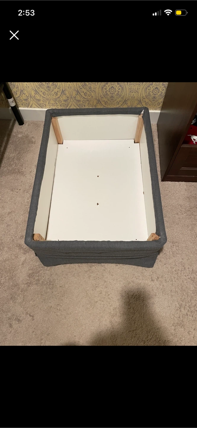 IKEA Grey Fabric Storage Ottoman - photo 3