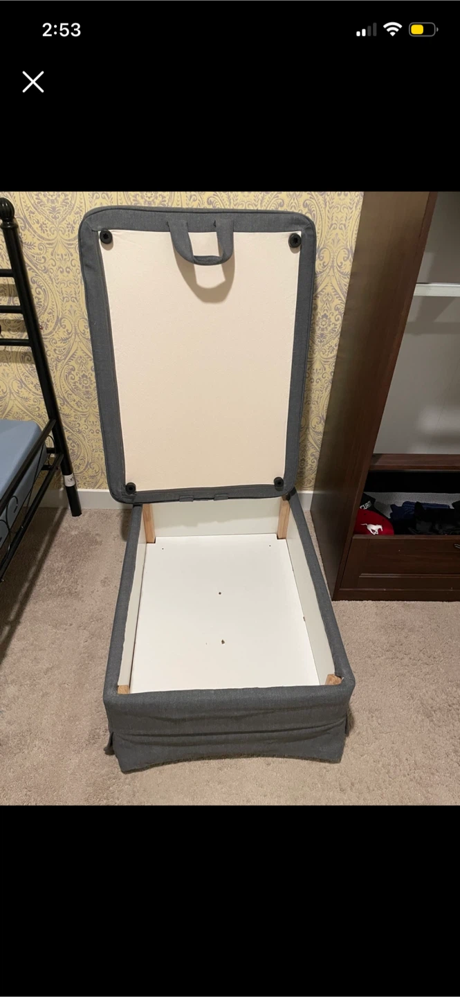 IKEA Grey Fabric Storage Ottoman - photo 4