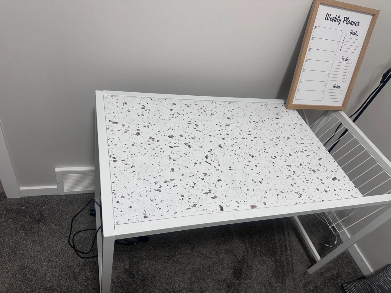 Study Table+Ergonomic Office Chair+ White 3-Drawer Organizer - photo 4