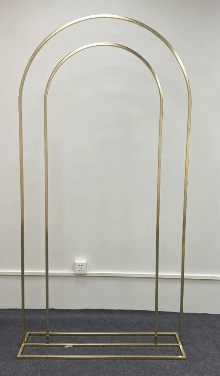 new 6ft Double Arch gold metal Backdrop Stand for events