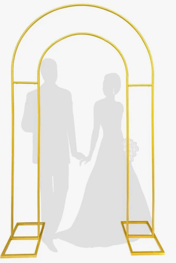 new 6ft Double Arch gold metal Backdrop Stand for events - photo 2