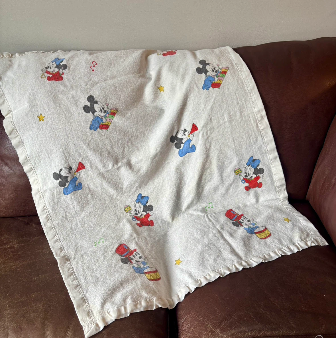 Vintage Disney Baby Mickey and Minnie Blanket
