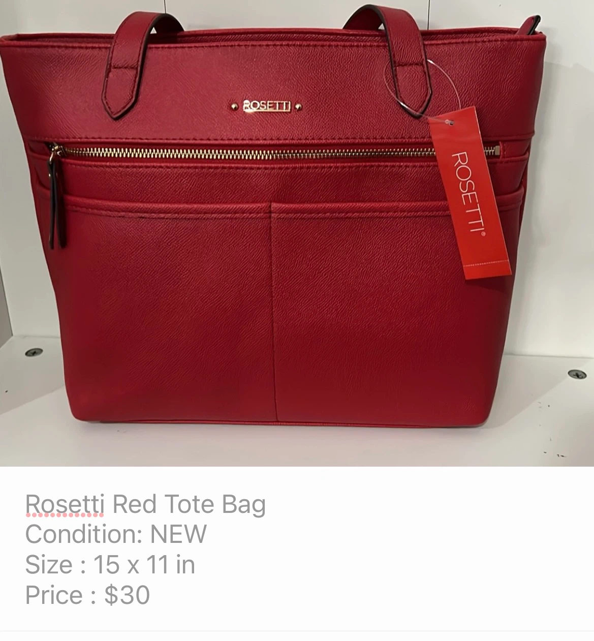 Rosetti Red Tote Bag