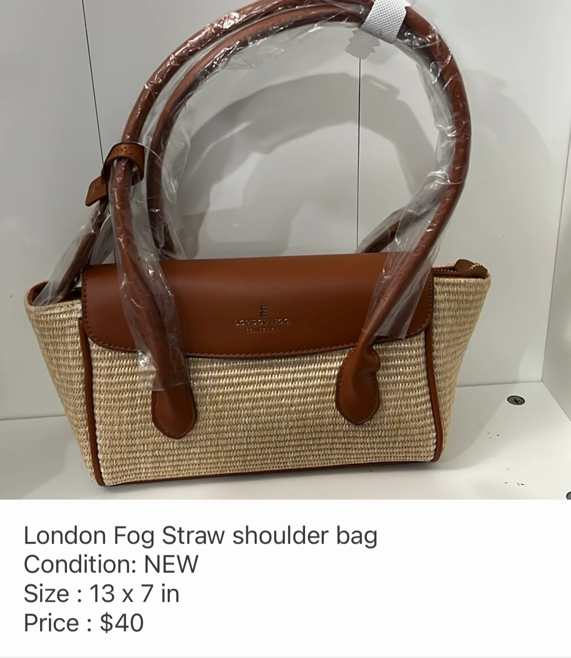 London Fog Straw Shoulder Bag