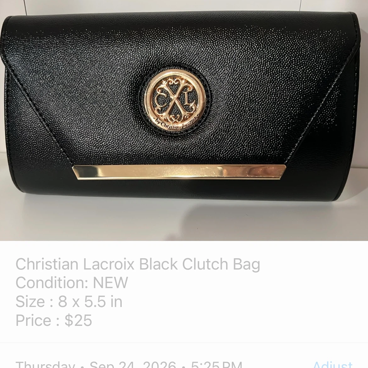Christian Lacroix Black Clutch Bag
