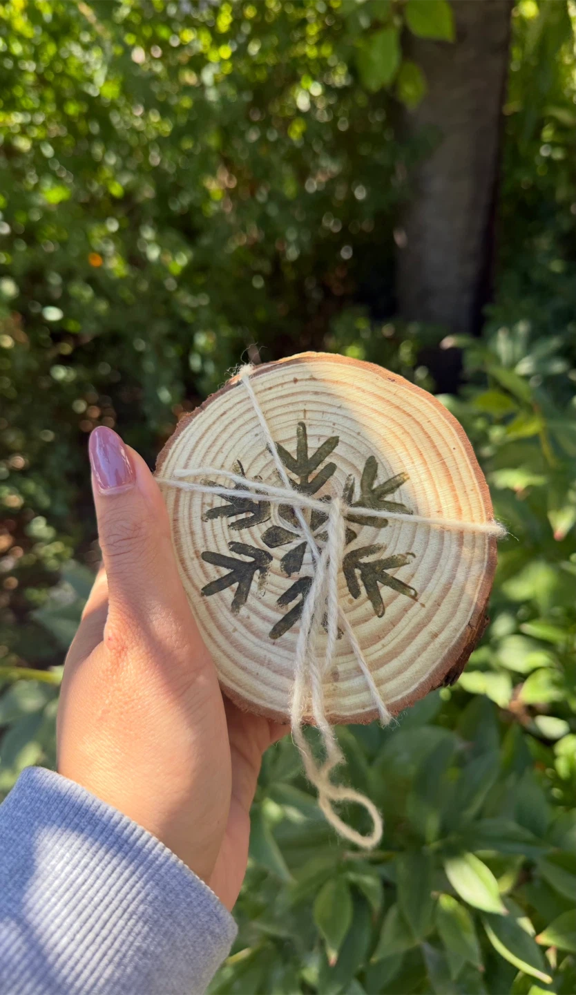 Set of Handmade Wooden Christmas Coasters