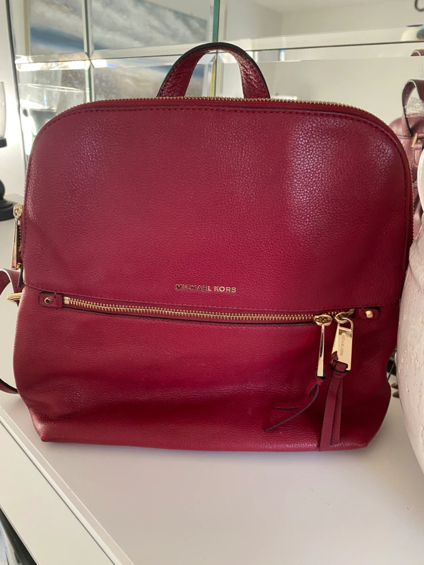 Michael Kors Red Leather Backpack