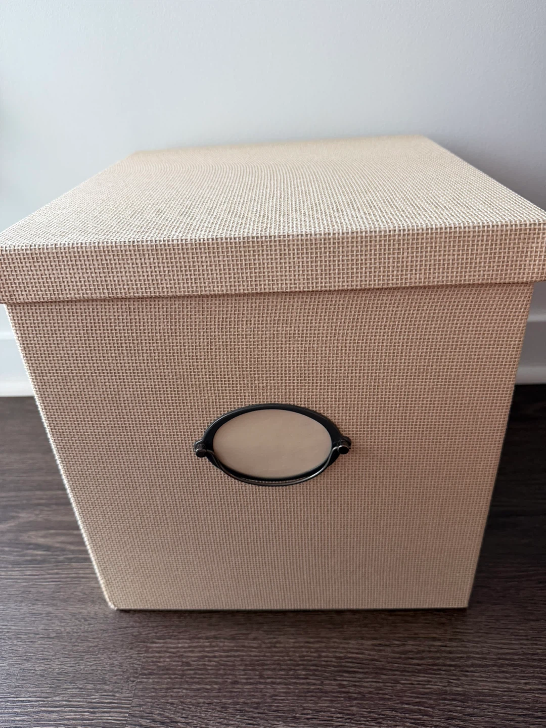 Beige Storage Box with Lid