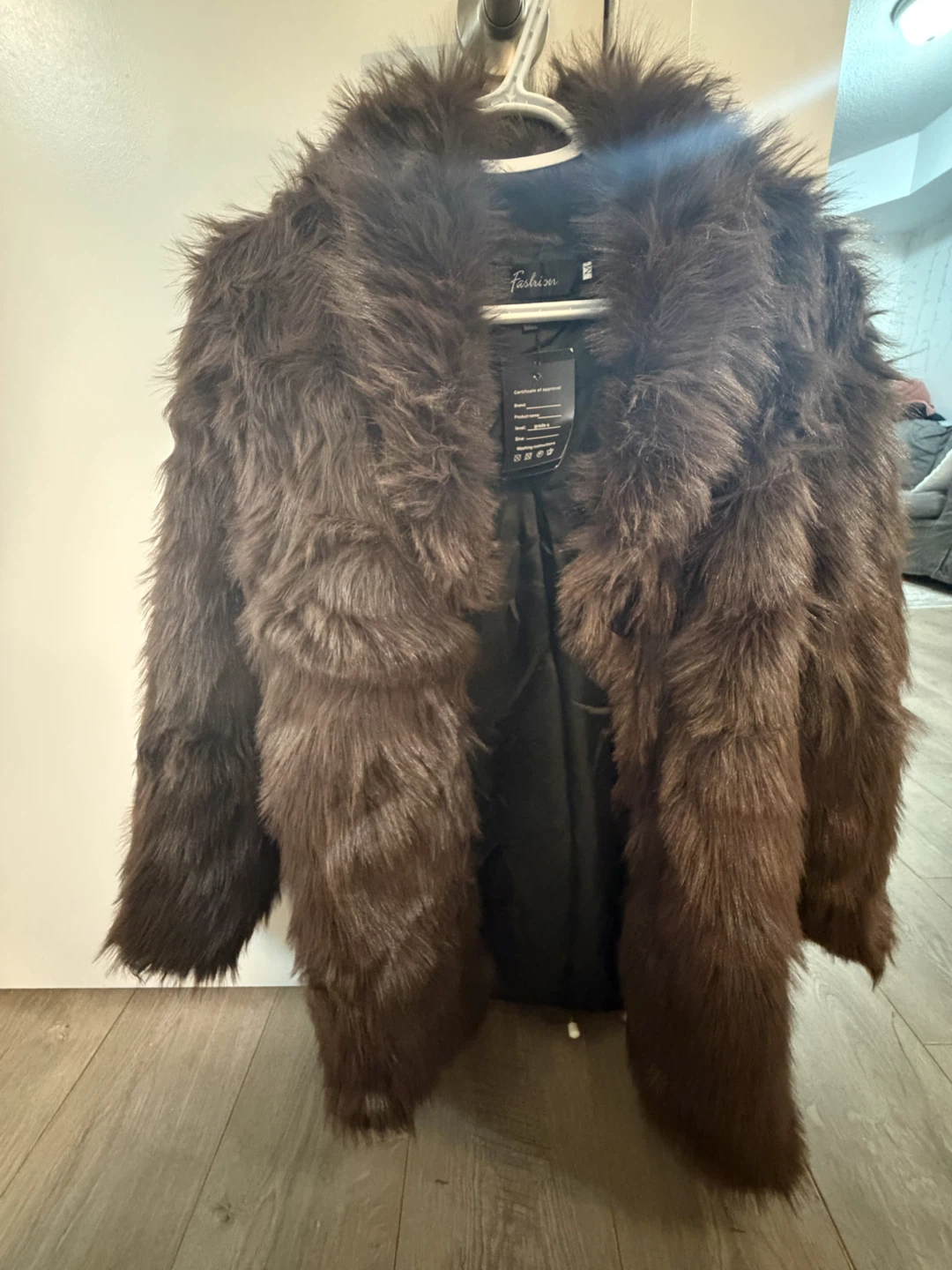 Fashionable faux fur coat