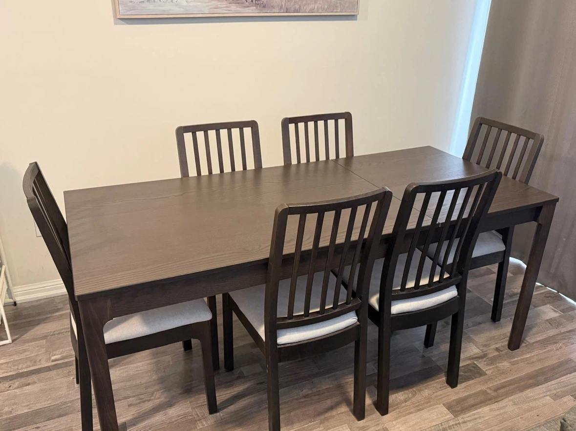 Dark Wood Dining Table and 8 Chairs - photo 4