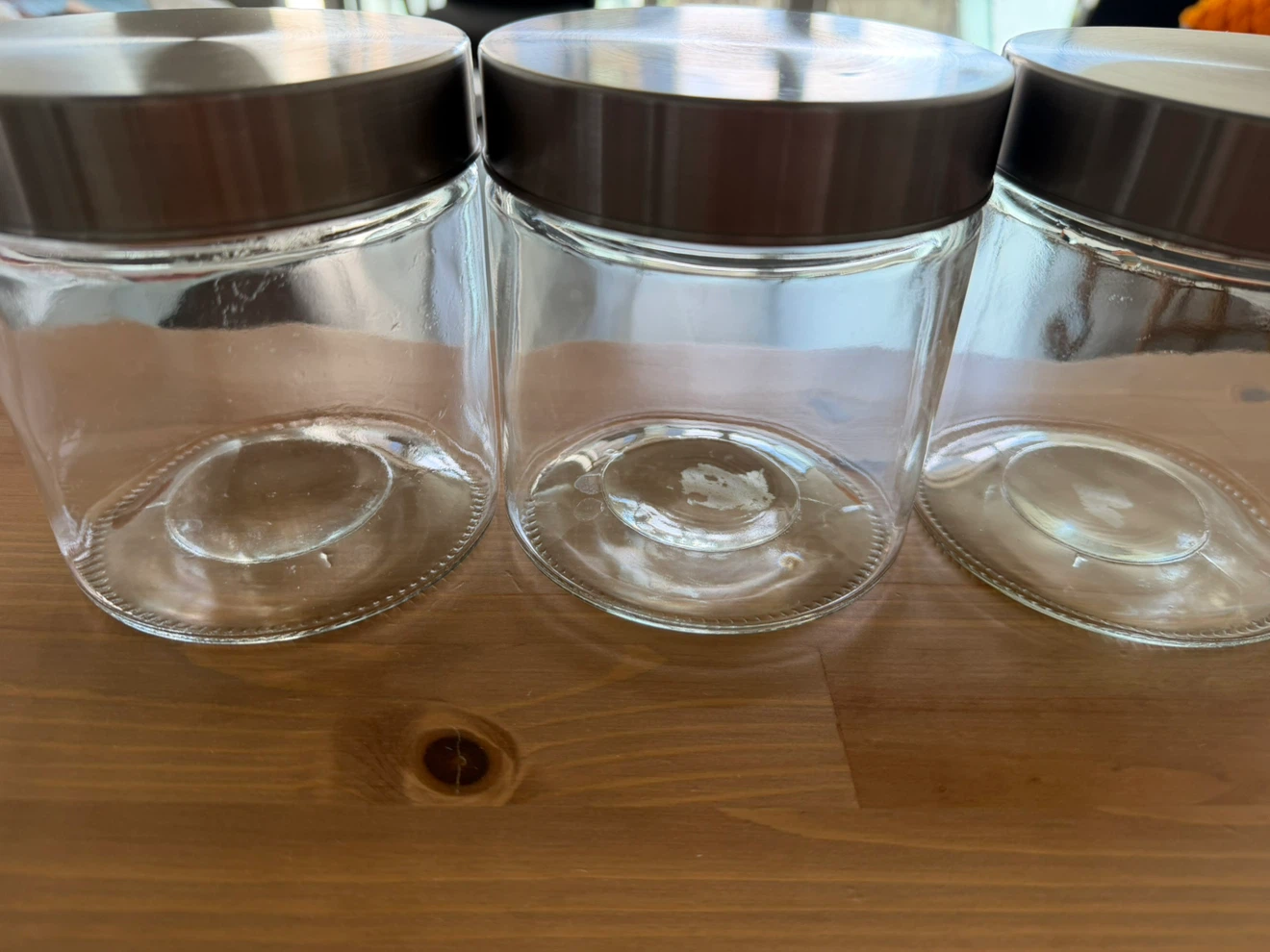 Set of 3 Glass Storage Jars with Metal Lids 750 ml - photo 2