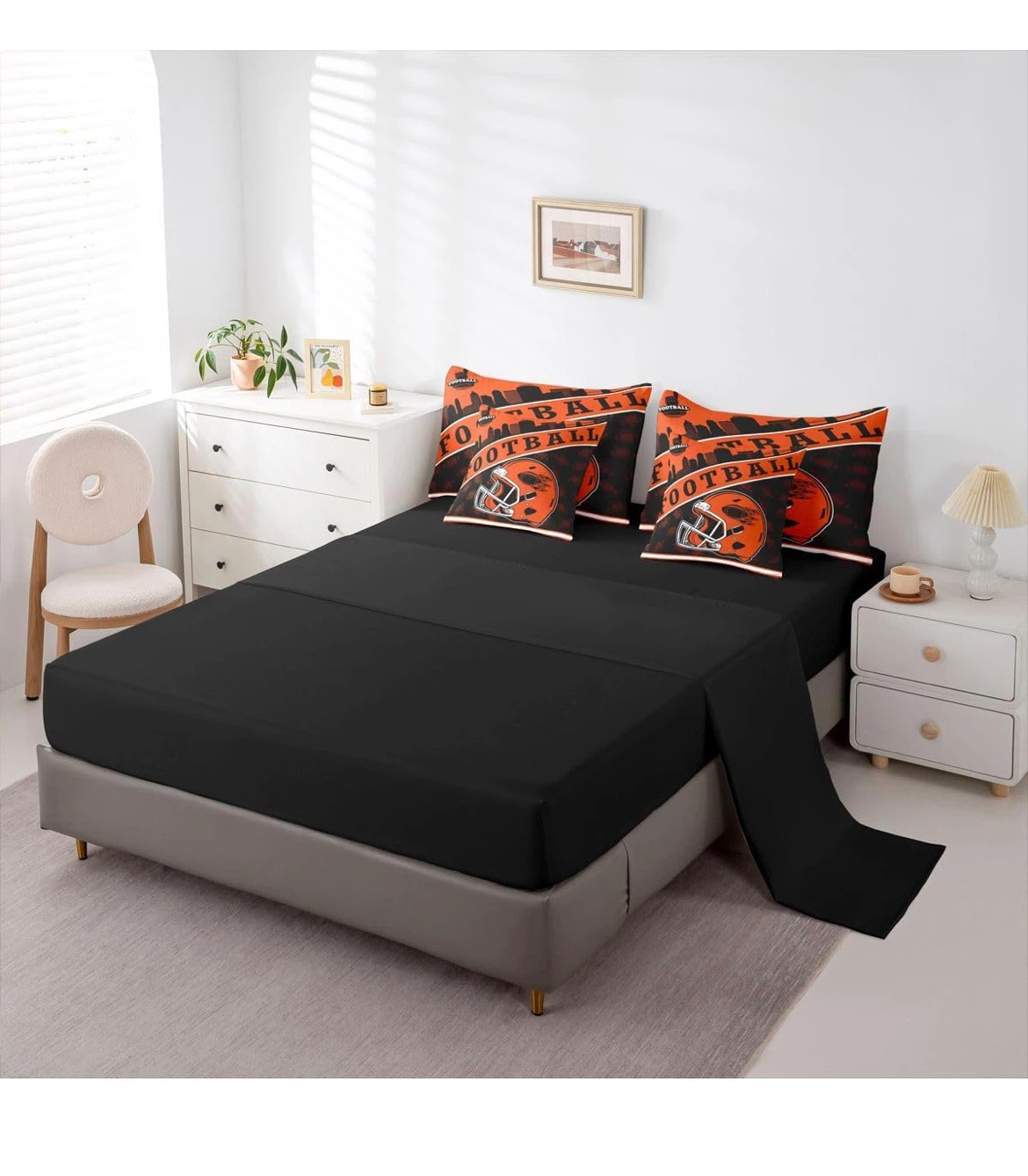 TWIN size 7 pcs Football Themed Bedding Set - photo 3