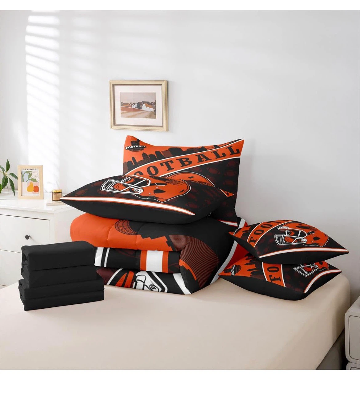 TWIN size 7 pcs Football Themed Bedding Set - photo 4