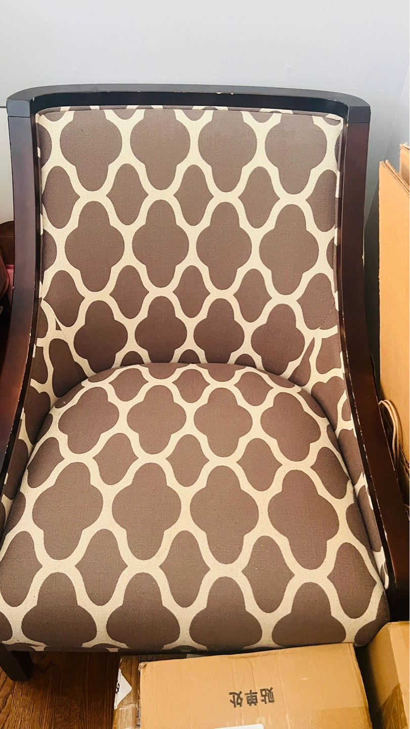 Patterned Fabric Accent Chair