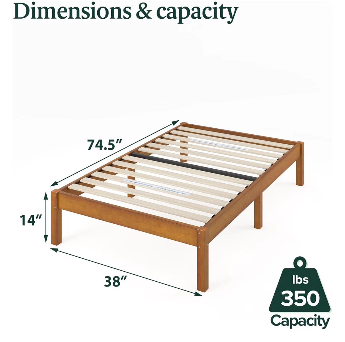 Sustainable Bamboo Twin Bed Frame & mattress - photo 2