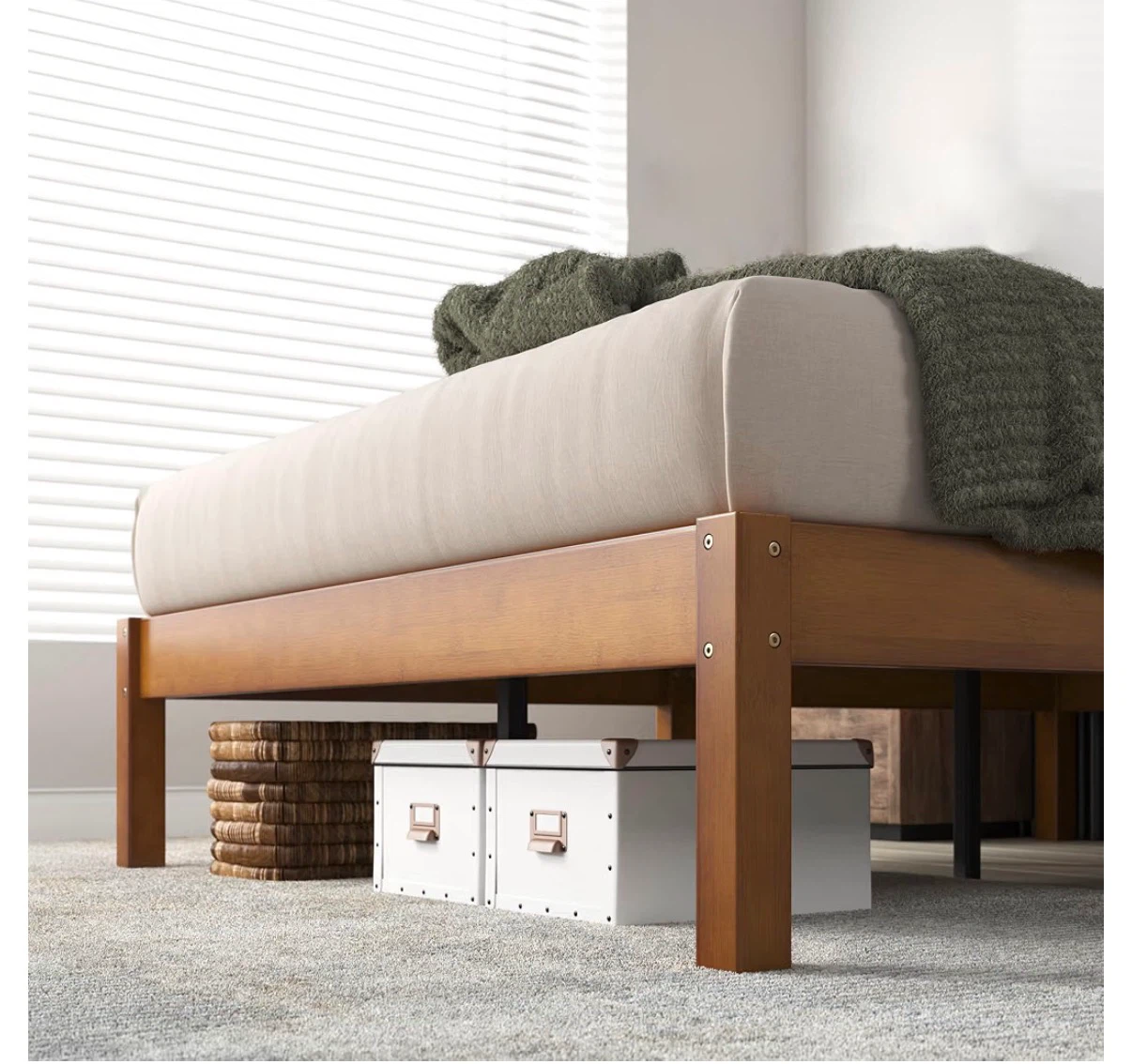 Sustainable Bamboo Twin Bed Frame & mattress - photo 3