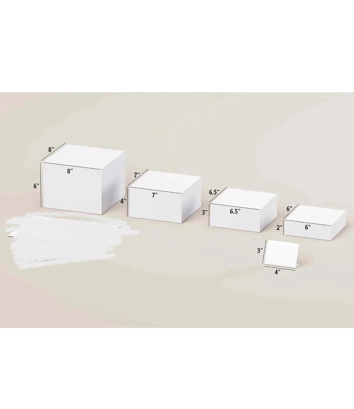 Set of 4 White Acrylic Display Risers