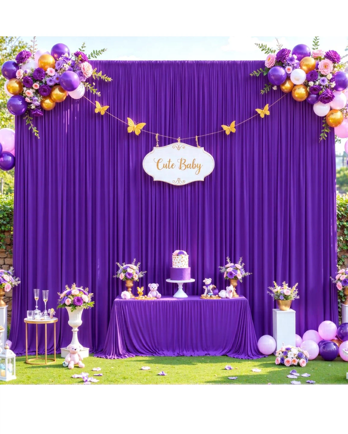 Purple Backdrop Curtain Panels 2 Pack - photo 2