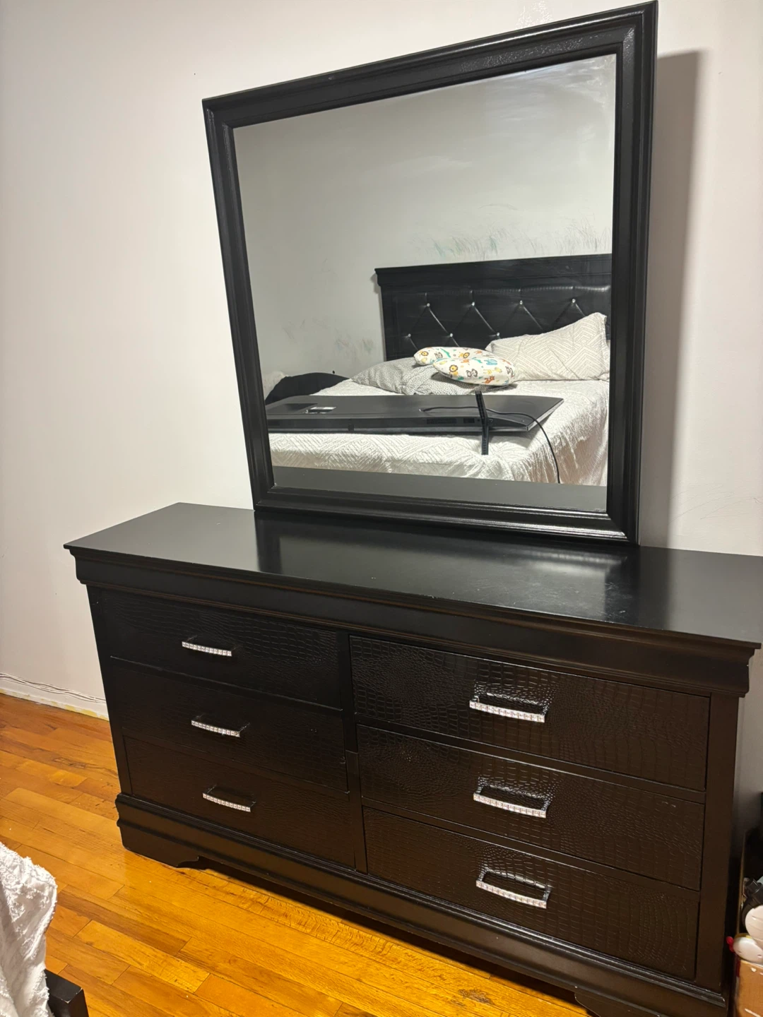 Black Dresser with Mirror