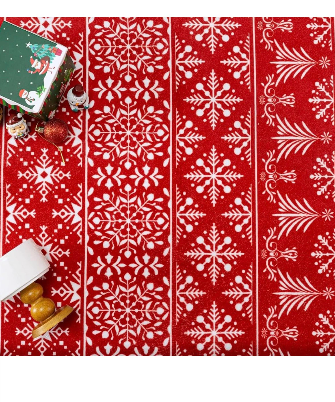 Red Christmas Snowflake Area Rug - photo 4