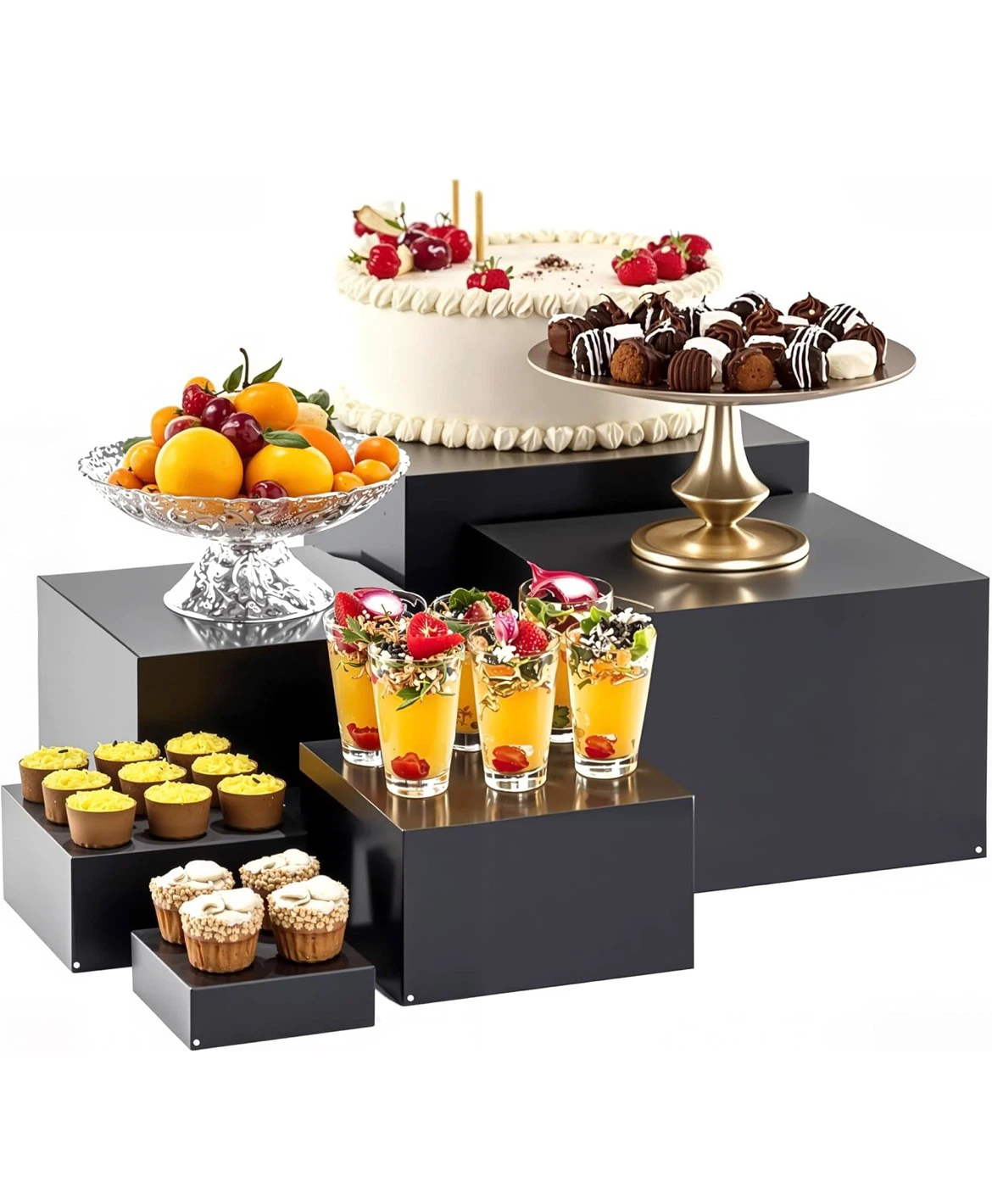 Set of 6 Black metal Display Risers - photo 2