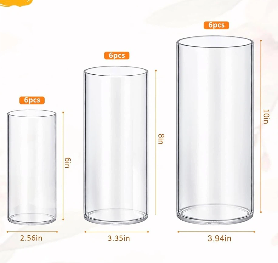 18-Piece Borosilicate Glass Cylinder Vase Set