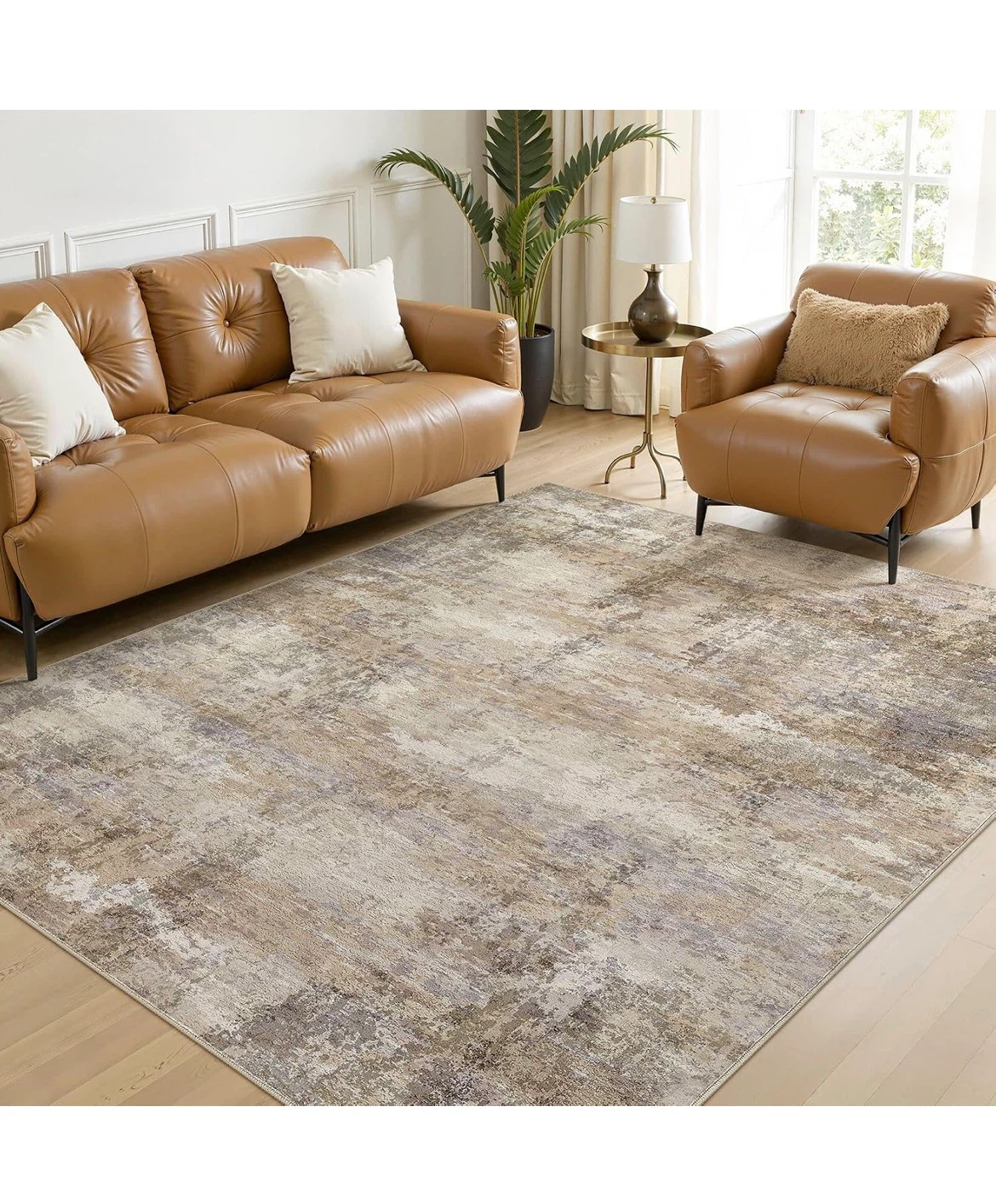 8ft x 10 ft Machine Washable Abstract Area Rug